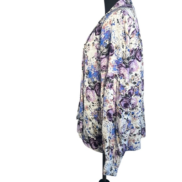 Parker Size Medium Long Sleeve 100% Silk Floral V-Neck Women's Top - Picture 3 of 9